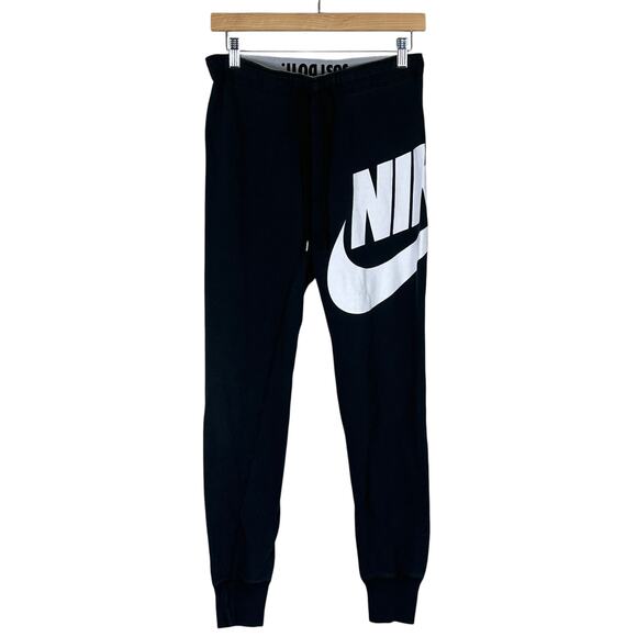 Nike Pants - Nike Joggers Womens M Black Cotton Logo Athleisure Streetwear Casual Lounge